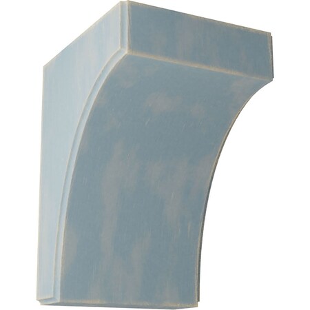 Ekena Millwork 5 1/4"W x 6"D x 8"H Clarksville Wood Vintage Decor Bracket, Driftwood Blue BKTWD05X06X08CVBU